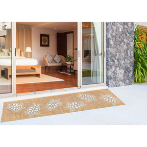 Liora Manne Carmel Seaturtles Indoor Outdoor Area Rug Sand