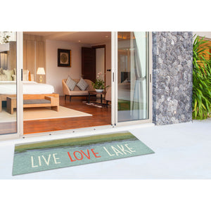 Liora Manne Frontporch Live Love Lake Indoor Outdoor Area Rug Water