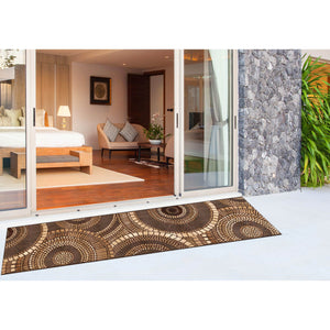 Liora Manne Marina Circles Indoor Outdoor Area Rug Brown