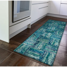 Load image into Gallery viewer, Liora Manne Fiesta Squares Indoor Rug Aqua