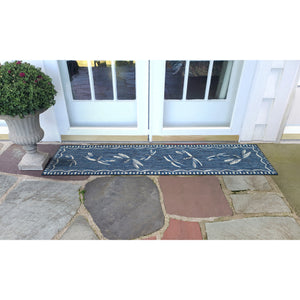 Liora Manne Carmel Dragonfly Indoor Outdoor Area Rug Navy