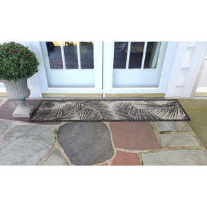 Liora Manne Carmel Fronds Indoor Outdoor Area Rug Black