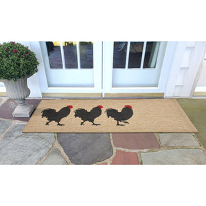 Liora Manne Frontporch Roosters Indoor Outdoor Area Rug Neutral