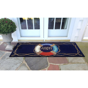 Liora Manne Frontporch Ahoy Indoor Outdoor Area Rug Navy