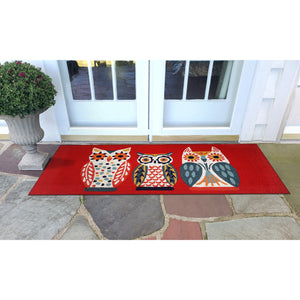 Liora Manne Frontporch What A Hoot Indoor Outdoor Area Rug Red