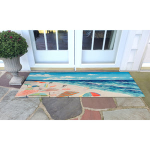 Liora Manne Illusions Dog Beach Indoor Outdoor Mat Ocean