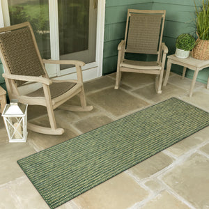 Liora Manne Carmel Texture Stripe Indoor Outdoor Area Rug Green