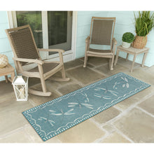 Load image into Gallery viewer, Liora Manne Carmel Dragonfly Indoor Outdoor Area Rug Aqua