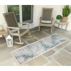 Liora Manne Carmel Fronds Indoor Outdoor Area Rug Aqua