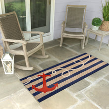 Load image into Gallery viewer, Liora Manne Frontporch Anchor Indoor Outdoor Area Rug Navy