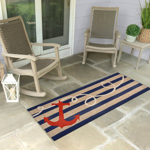 Liora Manne Frontporch Anchor Indoor Outdoor Area Rug Navy