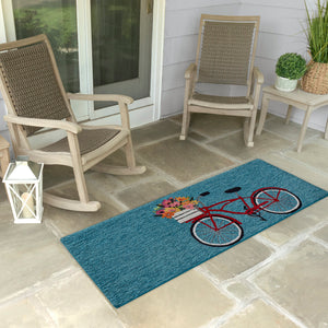 Liora Manne Frontporch Bike Ride Indoor Outdoor Area Rug Blue