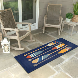 Liora Manne Frontporch Paddles Indoor Outdoor Area Rug Navy