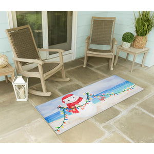 Liora Manne Illusions Beach Snowman Indoor Outdoor Mat Ocean