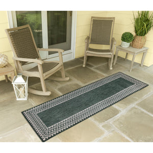 Liora Manne Malibu Etched Border Indoor Outdoor Area Rug Green