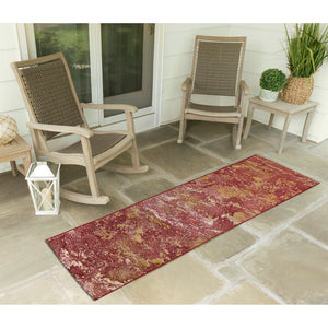 Liora Manne Marina Lava Indoor Outdoor Area Rug Red