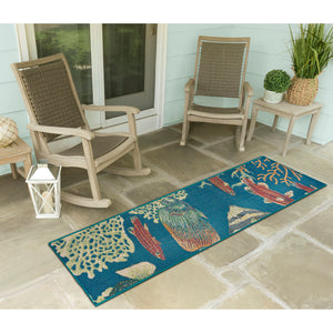 Liora Manne Patio Fish Indoor Outdoor Area Rug Turquoise