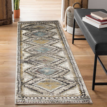 Load image into Gallery viewer, Liora Manne Ashford Diamond Trio Indoor Area Rug Ivory Blue