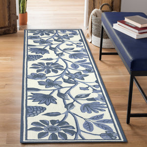 Liora Manne Capri Floral Vine Indoor Outdoor Area Rug Blue