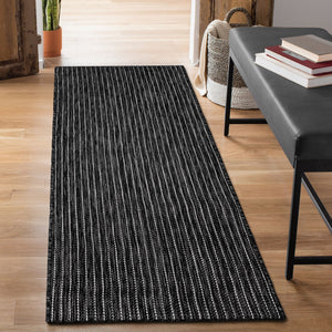 Liora Manne Carmel Texture Stripe Indoor Outdoor Area Rug Black