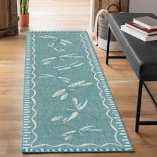 Load image into Gallery viewer, Liora Manne Carmel Dragonfly Indoor Outdoor Area Rug Aqua