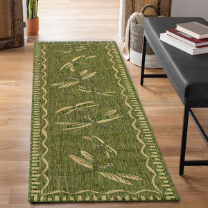 Liora Manne Carmel Dragonfly Indoor Outdoor Area Rug Green