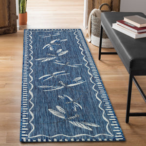 Liora Manne Carmel Dragonfly Indoor Outdoor Area Rug Navy