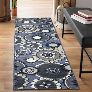 Liora Manne Canyon Disco Indoor Outdoor Area Rug Navy