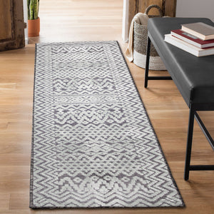 Liora Manne Canyon Tribal Stripe Indoor Outdoor Area Rug Charcoal