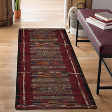 Load image into Gallery viewer, Liora Manne Esencia Tribal Stripe Indoor Outdoor Mat Red