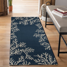 Load image into Gallery viewer, Liora Manne Esencia Coral Edge Indoor Outdoor Mat Navy