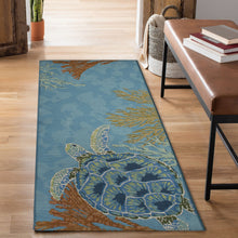 Load image into Gallery viewer, Liora Manne Esencia Seaturtle Garden Indoor Outdoor Mat Ocean