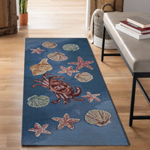 Load image into Gallery viewer, Liora Manne Esencia Shell We Dance Indoor Outdoor Mat Aqua