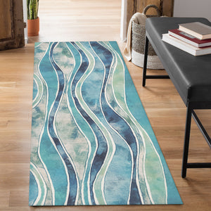 Liora Manne Illusions Wave Indoor Outdoor Mat Ocean