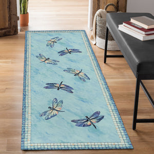 Liora Manne Illusions Dragonflies Indoor Outdoor Mat Lagoon