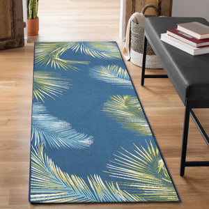 Liora Manne Marina Palm Border Indoor Outdoor Area Rug Navy