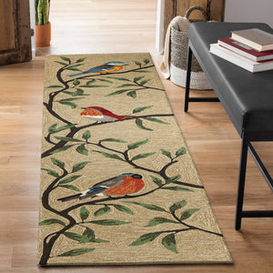 Liora Manne Ravella Birds On Branches Indoor Outdoor Area Rug Natural