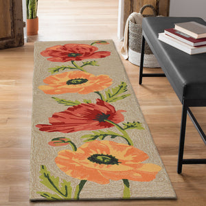 Liora Manne Ravella Icelandic Poppies Indoor Outdoor Area Rug Neutral