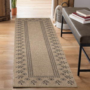 Liora Manne Sahara Block Print Border Indoor Outdoor Area Rug Natural