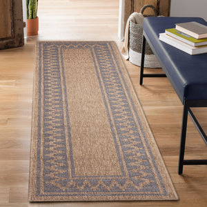 Liora Manne Sahara Diamond Border Indoor Outdoor Area Rug Navy