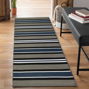 Liora Manne Sorrento Cabana Stripe Indoor Outdoor Area Rug Navy