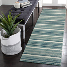 Load image into Gallery viewer, Liora Manne Aruba Faded Stripe Indoor Area Rug Aqua
