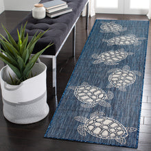 Load image into Gallery viewer, Liora Manne Carmel Seaturtles Indoor Outdoor Area Rug Navy