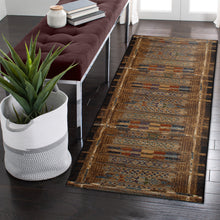 Load image into Gallery viewer, Liora Manne Esencia Tribal Stripe Indoor Outdoor Mat Gold