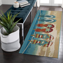 Load image into Gallery viewer, Liora Manne Esencia Flip Flops Forever Indoor Outdoor Mat Blue