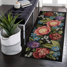 Load image into Gallery viewer, Liora Manne Esencia Secret Garden Indoor Outdoor Mat Black