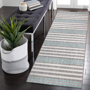 Liora Manne Malibu Faded Stripe Indoor Outdoor Area Rug Aqua