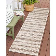 Load image into Gallery viewer, Liora Manne Avena Mosaic Stripe Indoor Outdoor Area Rug Ivory