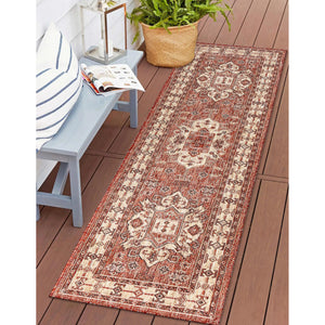 Liora Manne Carmel Kilim Indoor Outdoor Area Rug Red