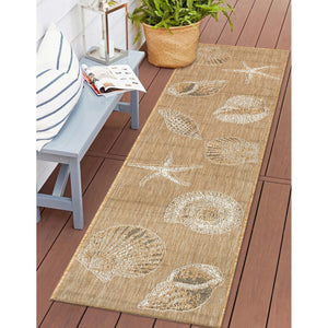 Liora Manne Carmel Shells Indoor Outdoor Area Rug Sand